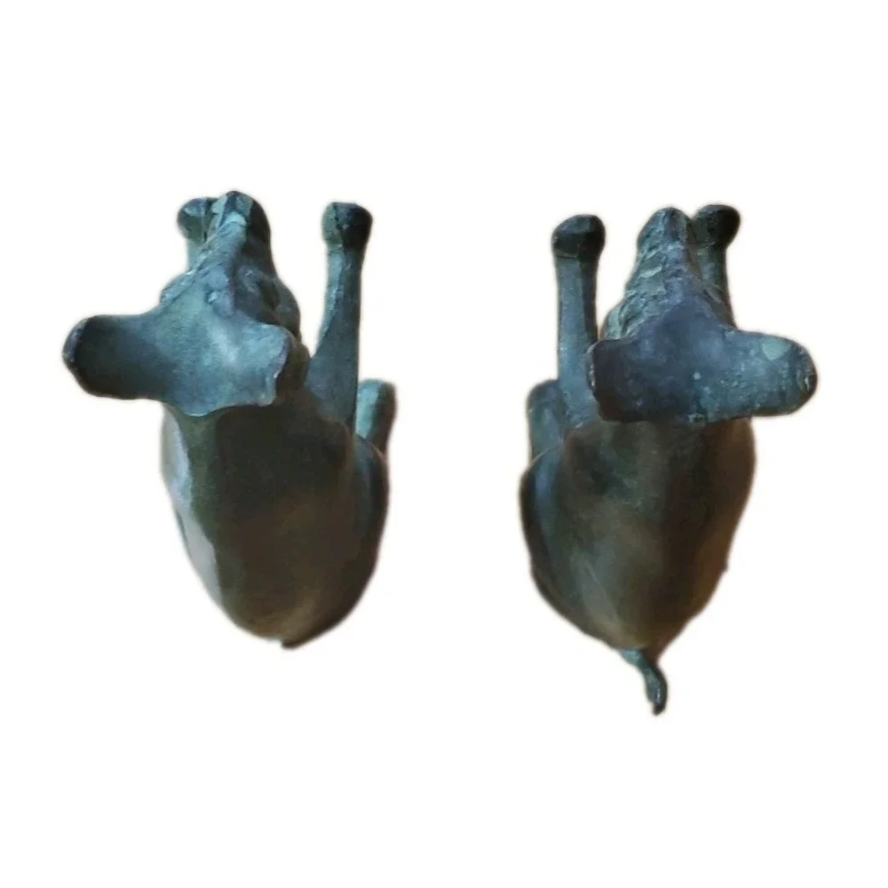 San Pacific Int'l SPI Vintage Pig Bookends Iron Pair Hogs Boars Door Stops *flaw